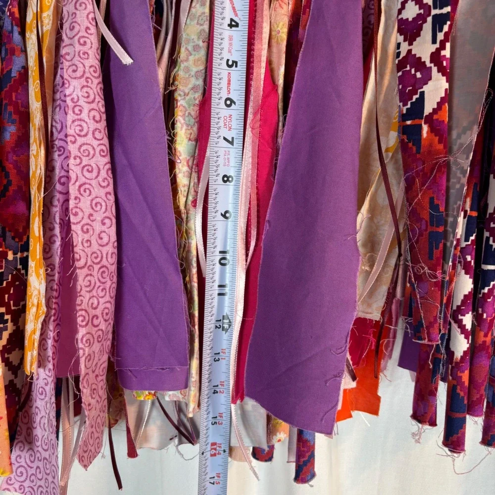 Boho Fabric Scrap Garland Pink Purple Nursery Party‎ Banner Wall Decor 40in